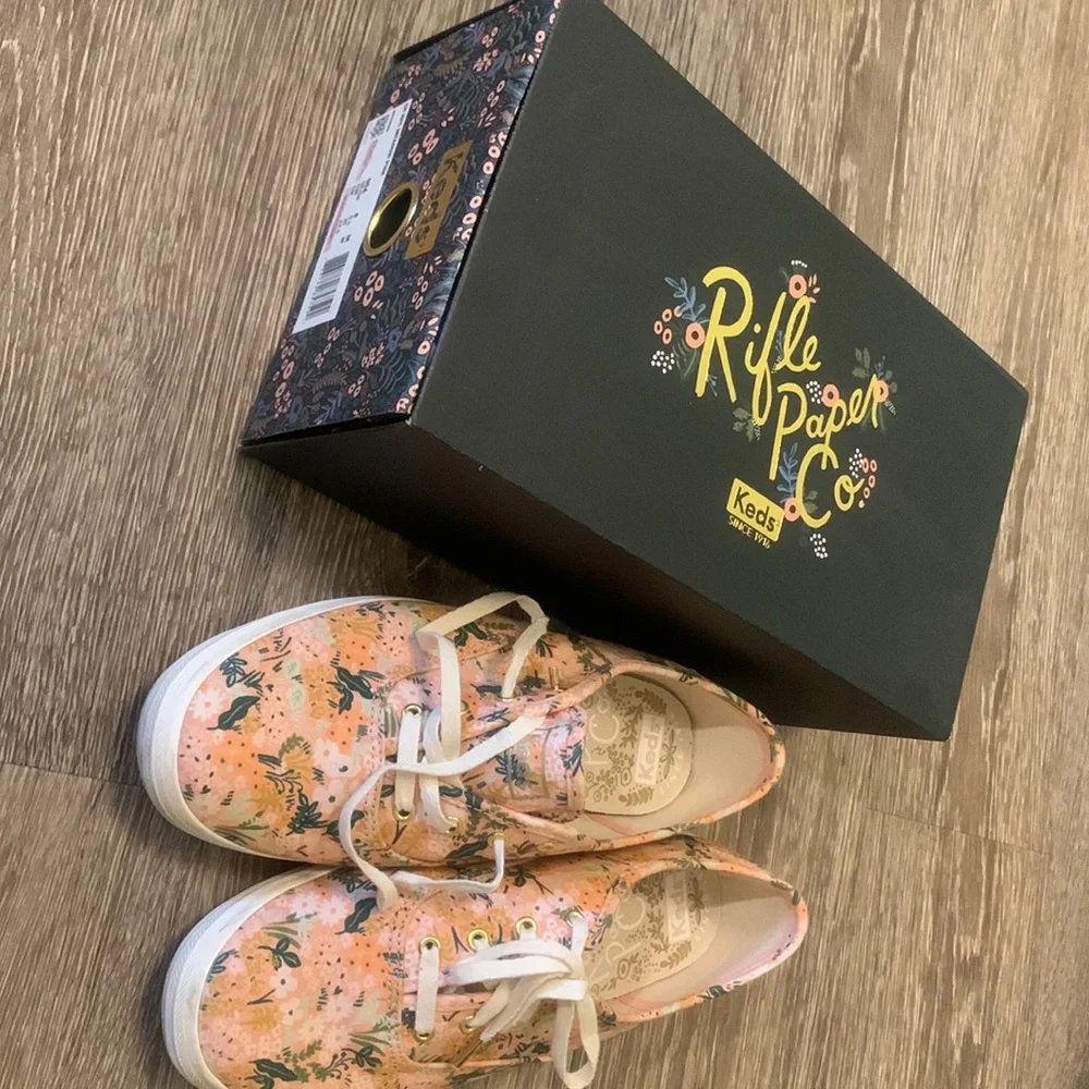 Keds 8 Medium Rifle Paper Company sneakers with minimal wear, great condition - Picture 5 of 7